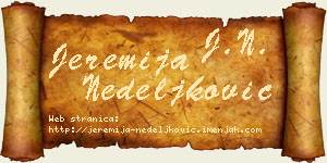 Jeremija Nedeljković vizit kartica